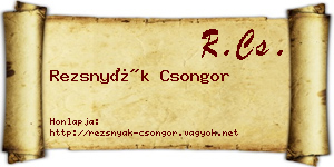 Rezsnyák Csongor névjegykártya